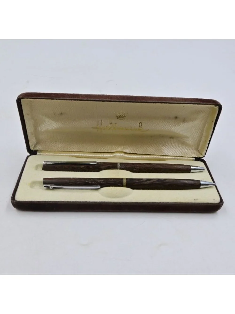 Hallmark Wood Mechanical Pencil & Ball Point Pen Vintage Set